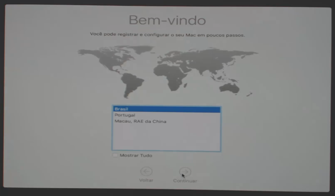Tela de Boas Vindas.