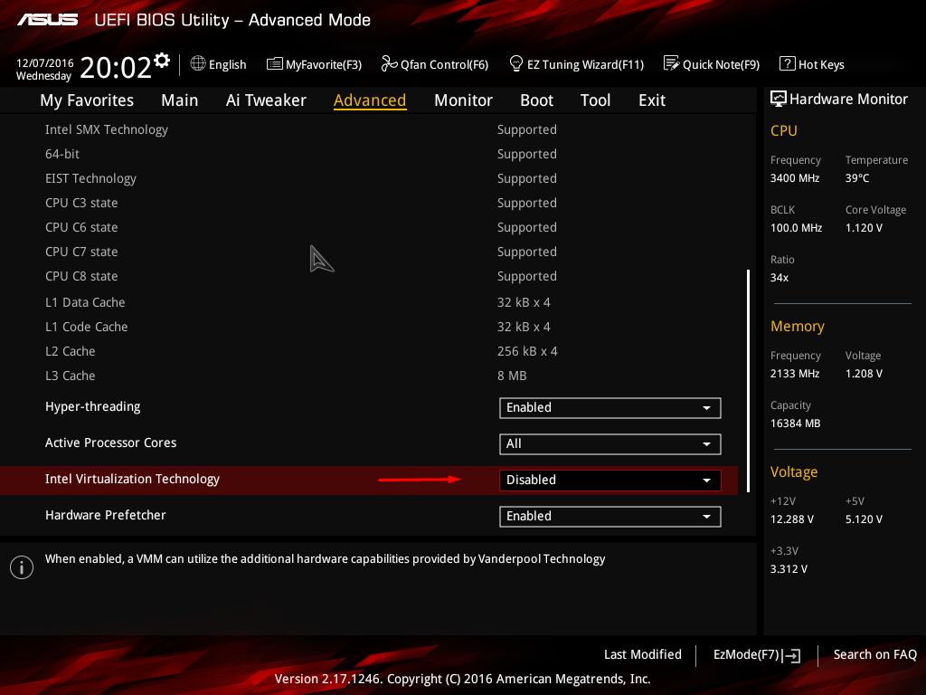 Desabilite o Intel VT.